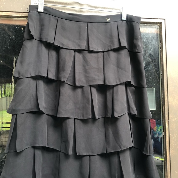 Chettab Evening Black Ruffle Midi Skirt Size 10 - Picture 6 of 11